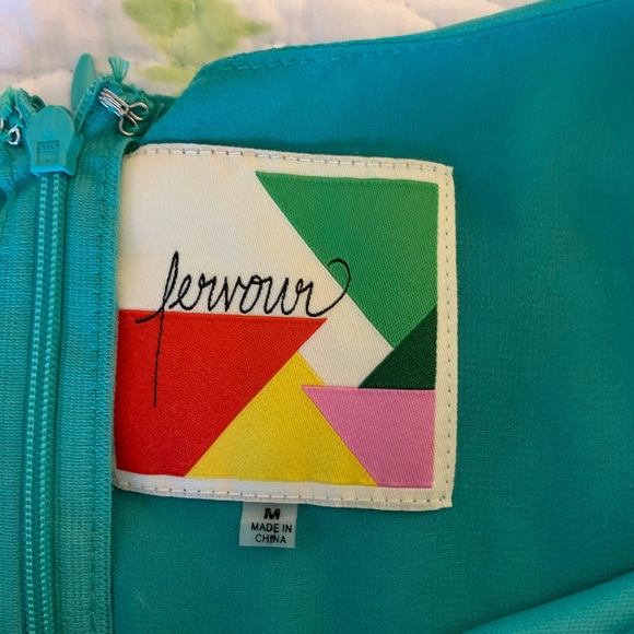 Modcloth Green pleated dress. Size M - Picture 10 of 10